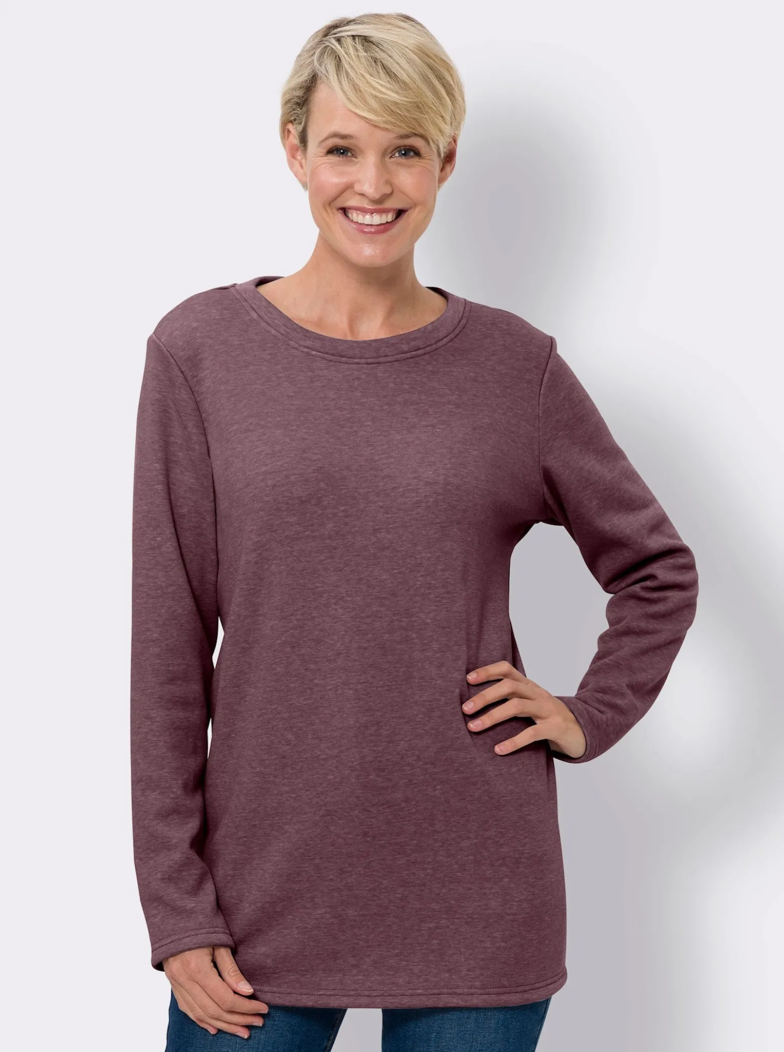 Longshirt mit Teddy-Fleece innen