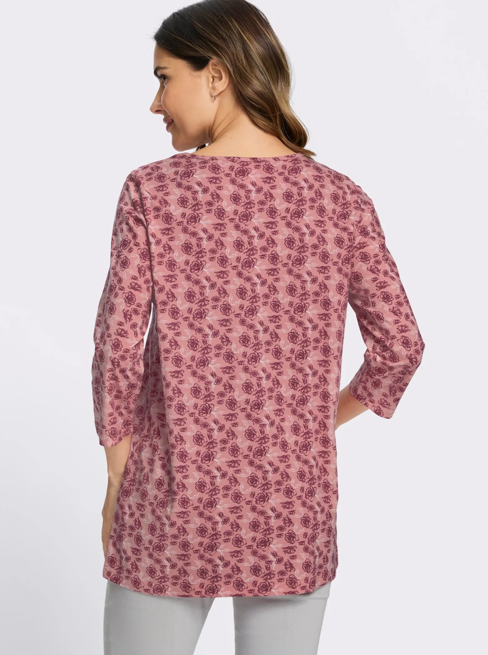 Longshirt mit Tropfen-Ausschnitt