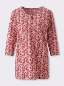 Longshirt mit Tropfen-Ausschnitt