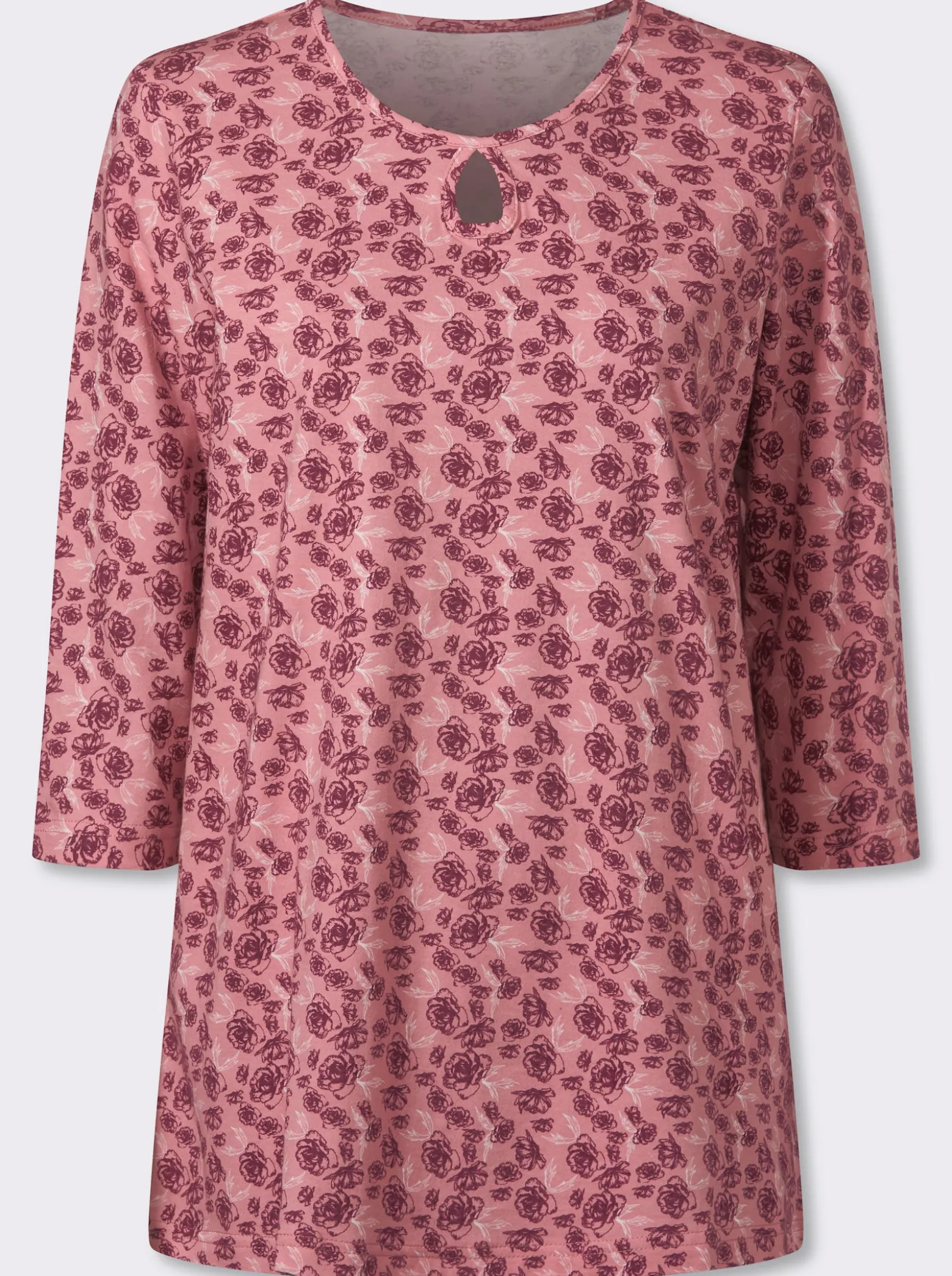 Longshirt mit Tropfen-Ausschnitt