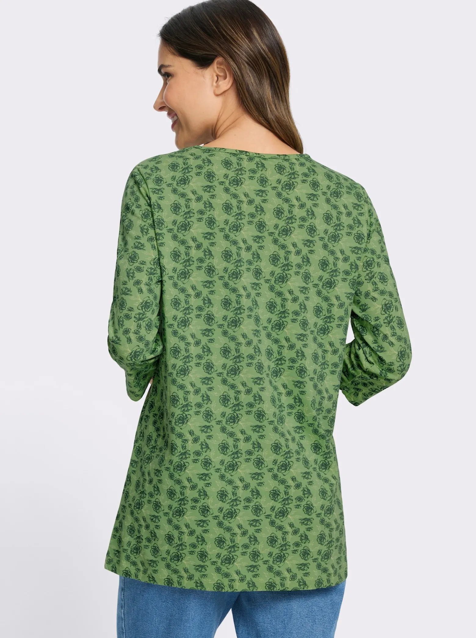 Longshirt mit Tropfen-Ausschnitt