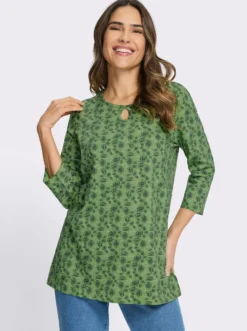 Longshirt mit Tropfen-Ausschnitt