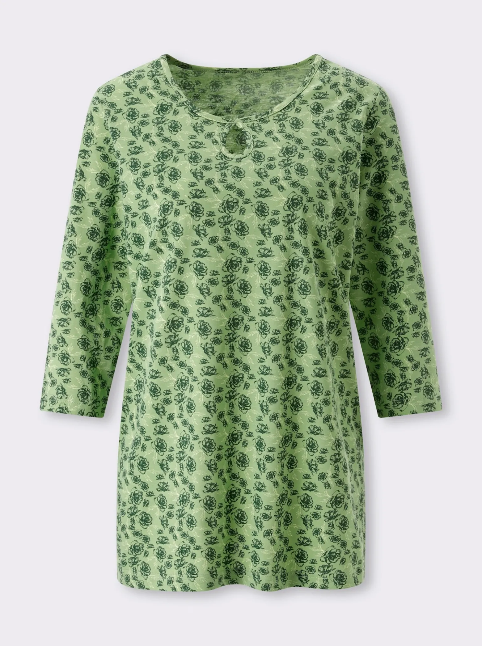 Longshirt mit Tropfen-Ausschnitt