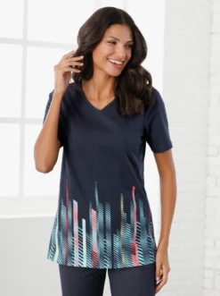 Longshirt mit V-Ausschnitt