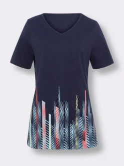Longshirt mit V-Ausschnitt