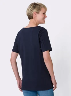 Longshirt mit V-Ausschnitt