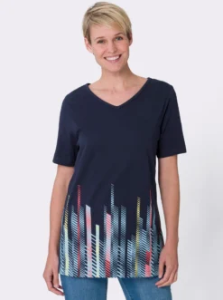 Longshirt mit V-Ausschnitt