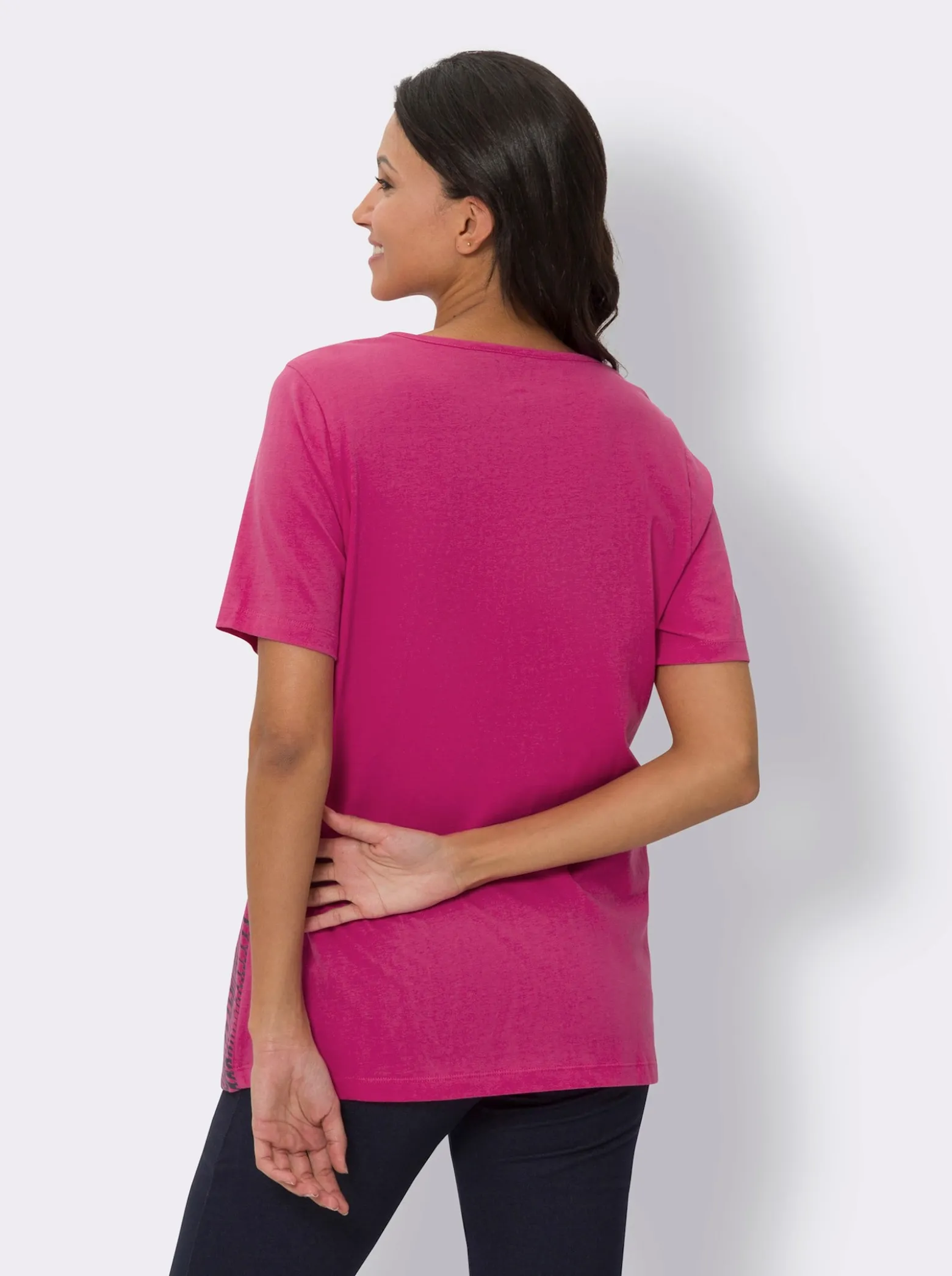 Longshirt mit V-Ausschnitt