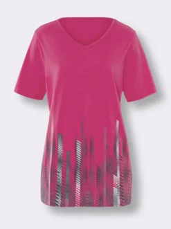 Longshirt mit V-Ausschnitt
