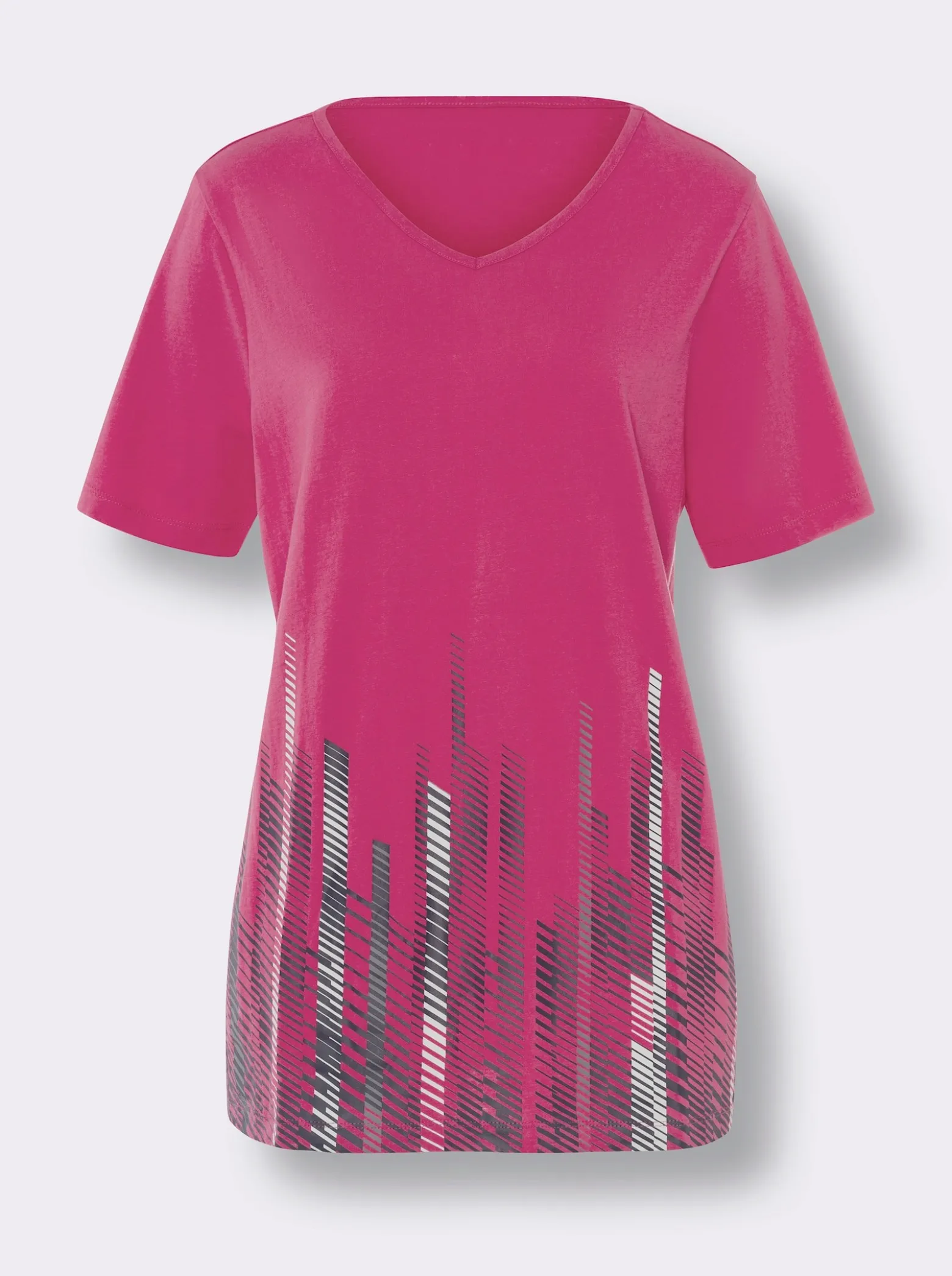 Longshirt mit V-Ausschnitt