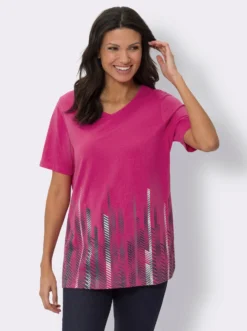 Longshirt mit V-Ausschnitt