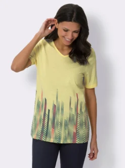 Longshirt mit V-Ausschnitt