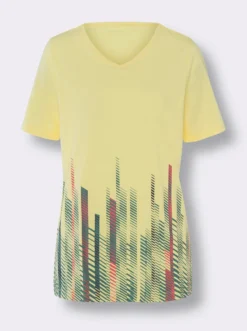Longshirt mit V-Ausschnitt