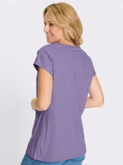 Longshirt mit Zierbändern am Ausschnitt