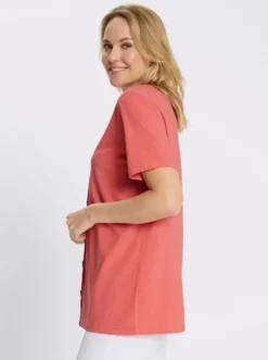 Longshirt mit Zierknopfleiste