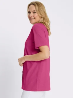 Longshirt mit Zierknopfleiste