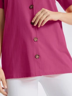 Longshirt mit Zierknopfleiste