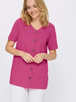 Longshirt mit Zierknopfleiste