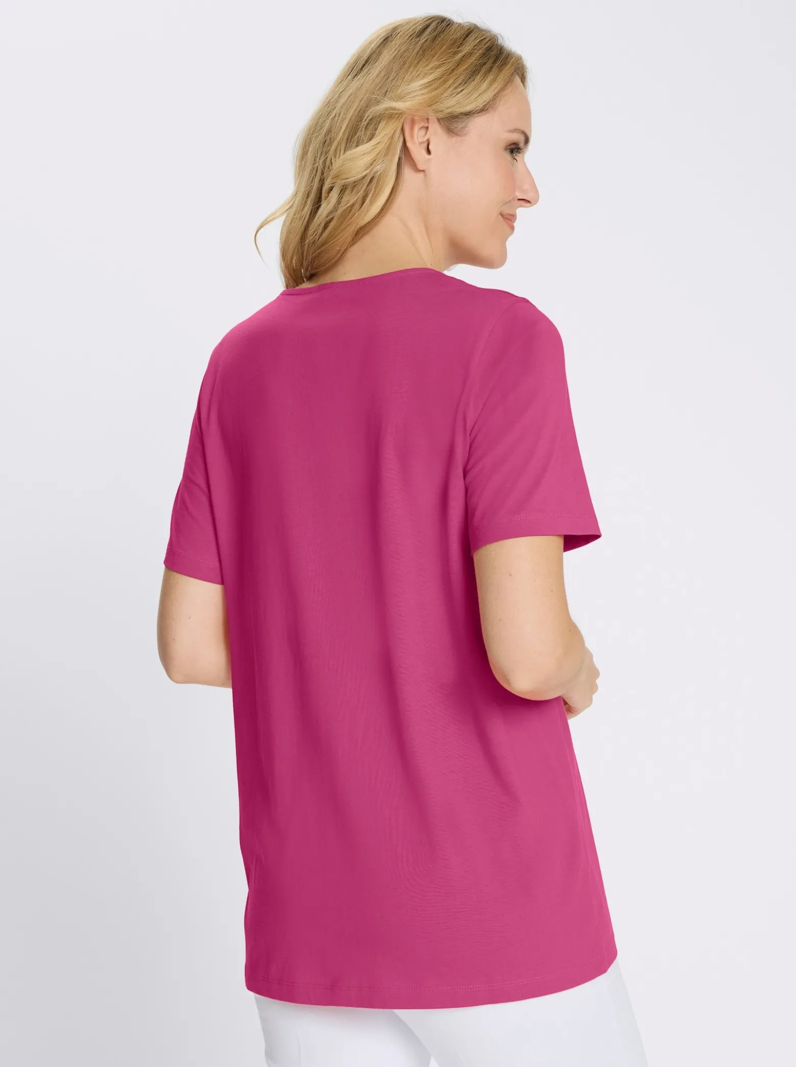 Longshirt mit Zierknopfleiste