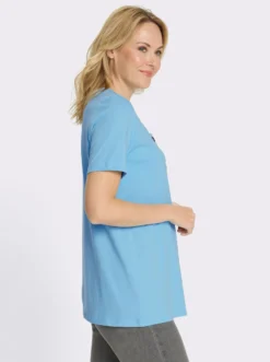 Longshirt mit Zierknopfleiste