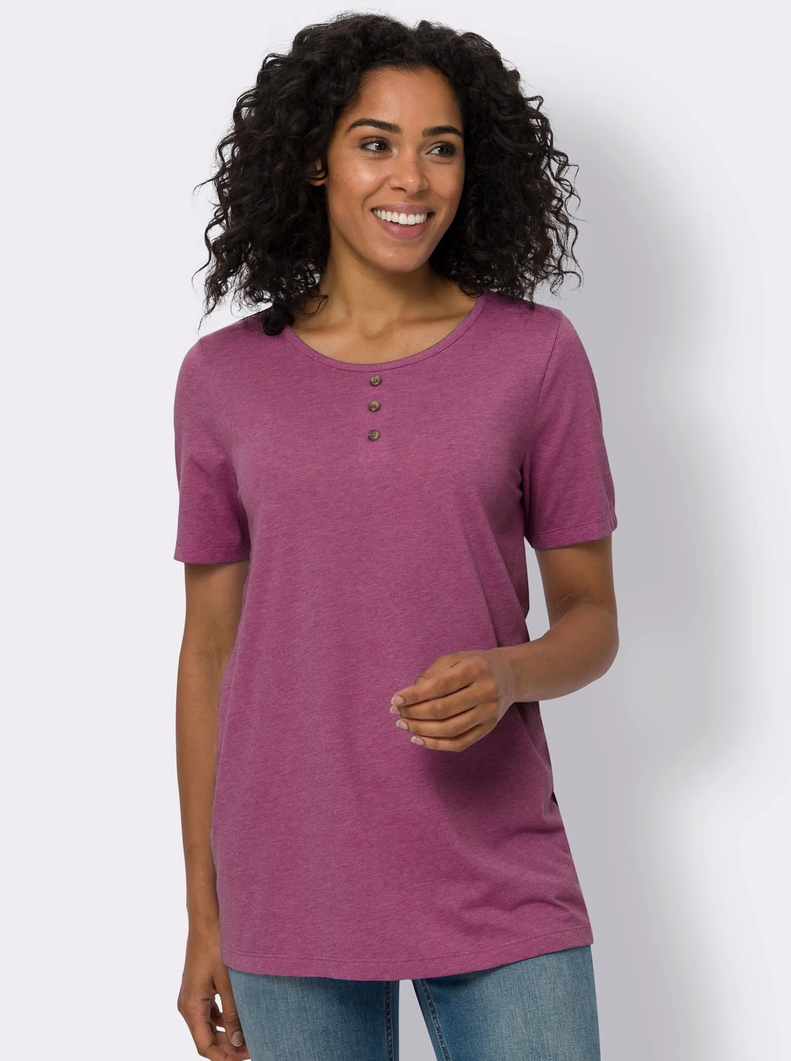 Longshirt mit Zierknöpfen