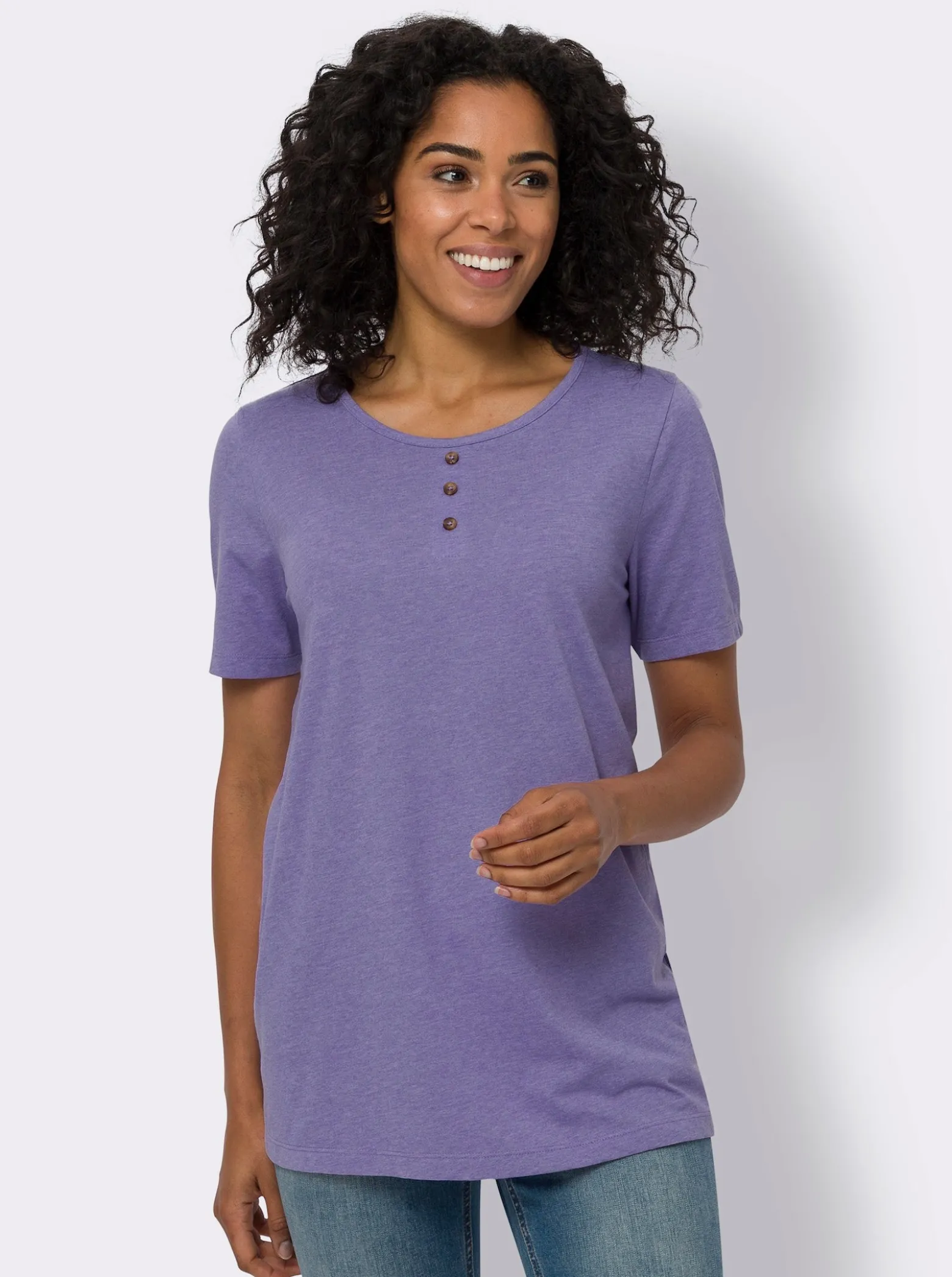 Longshirt mit Zierknöpfen