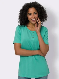 Longshirt mit Zierknöpfen
