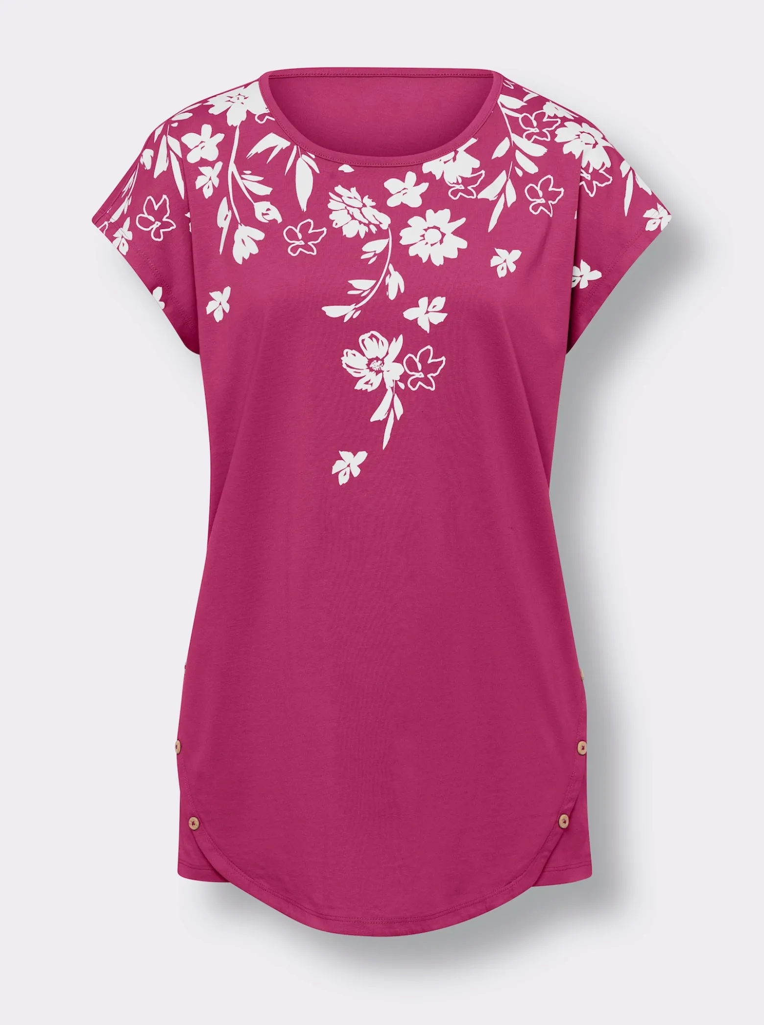 Longshirt mit Zierknöpfen