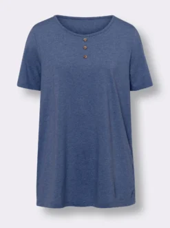 Longshirt mit Zierknöpfen