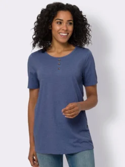 Longshirt mit Zierknöpfen
