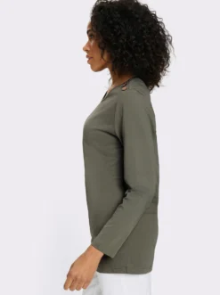 Longshirt mit Zierknöpfen