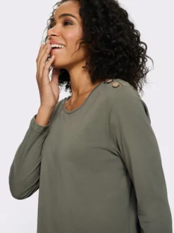 Longshirt mit Zierknöpfen
