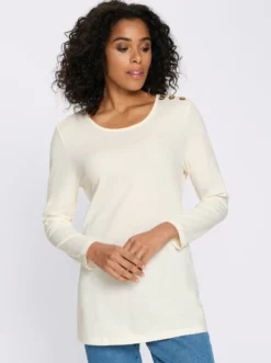 Longshirt mit Zierknöpfen