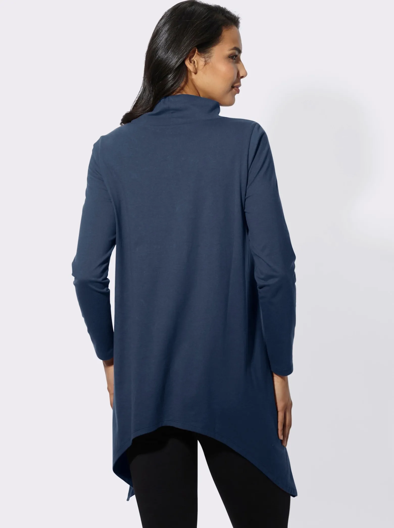 Longshirt mit zipfeligem Saum
