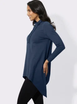 Longshirt mit zipfeligem Saum