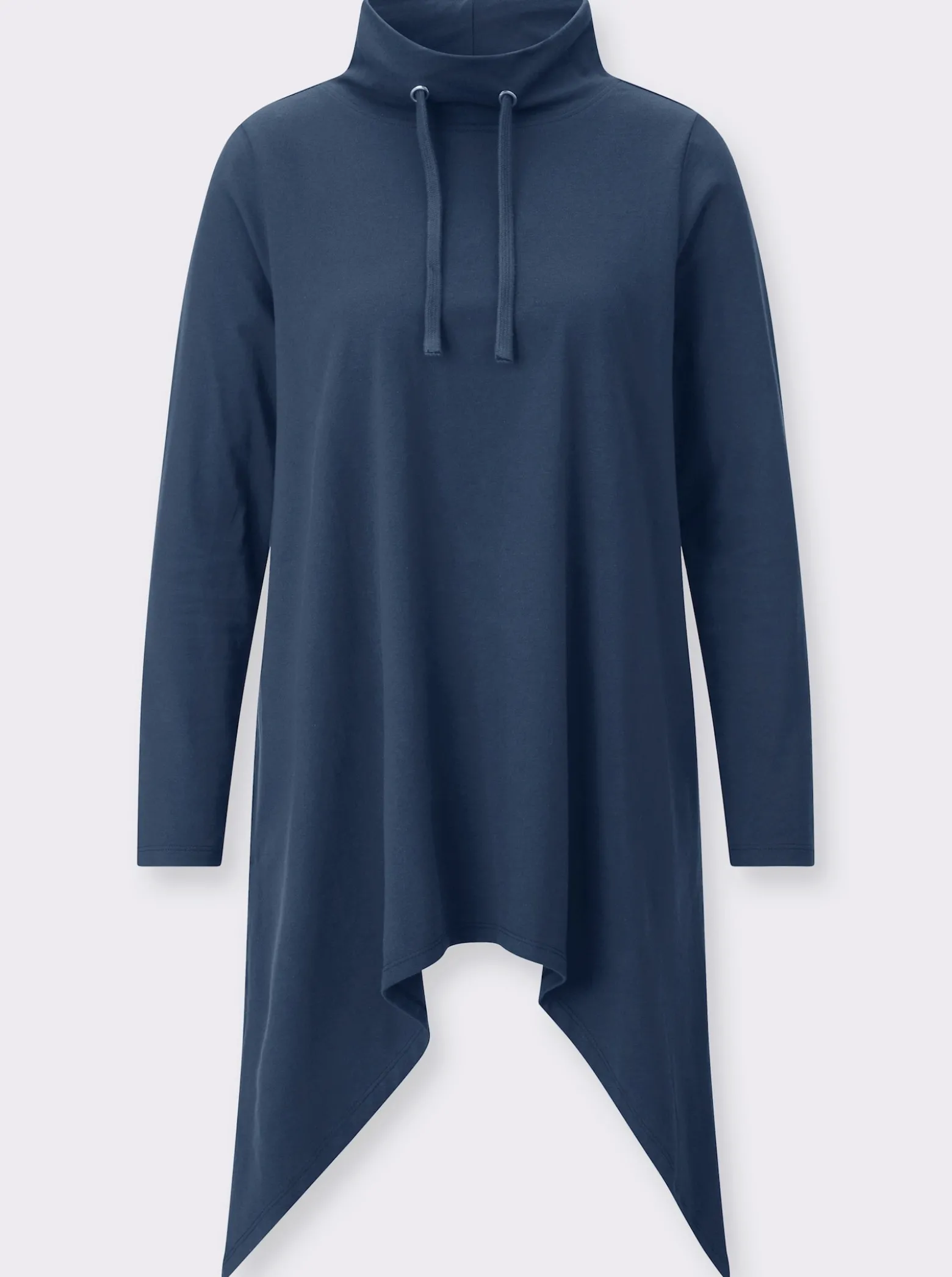 Longshirt mit zipfeligem Saum