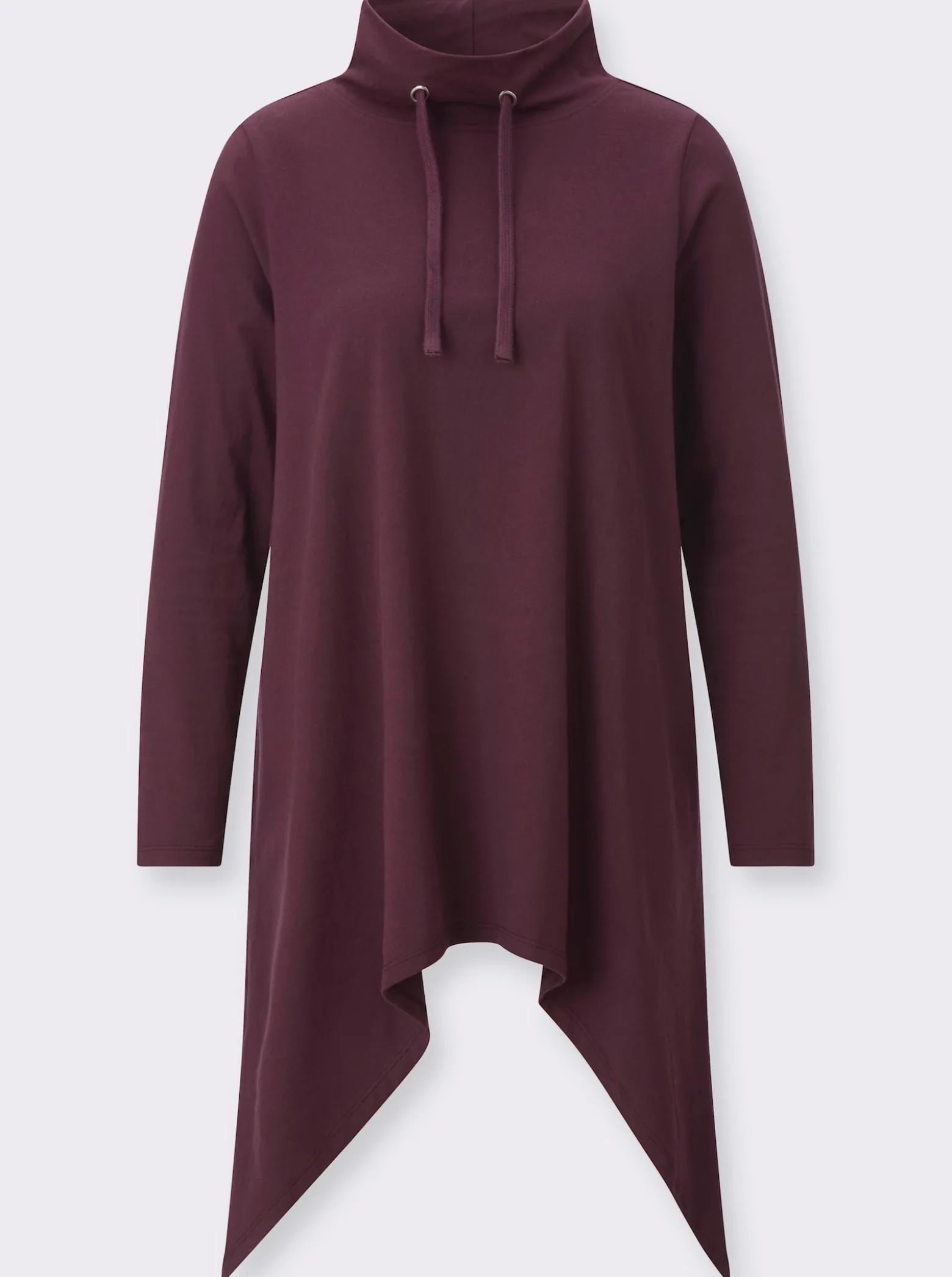 Longshirt mit zipfeligem Saum