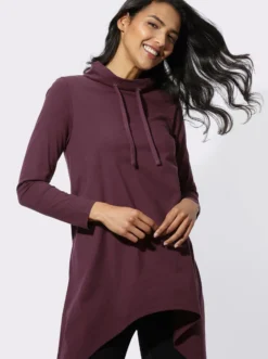 Longshirt mit zipfeligem Saum