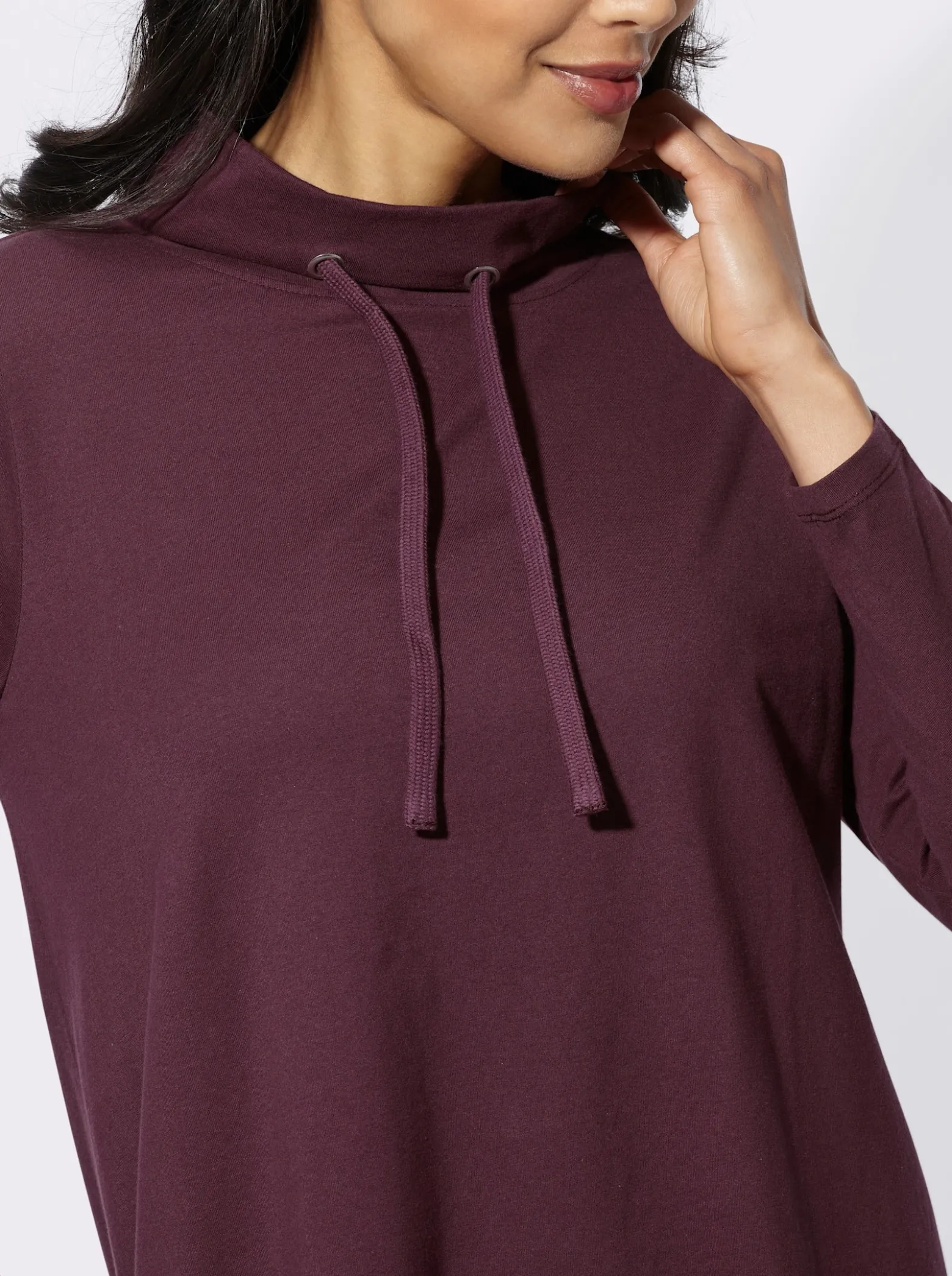 Longshirt mit zipfeligem Saum
