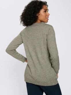 Longstrickjacke im Norweger-Muster