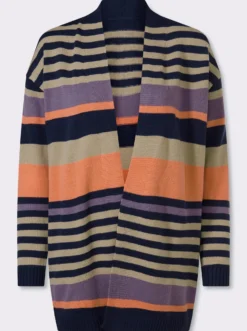 Longstrickjacke in offener Form