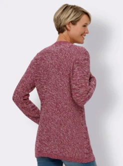 Longstrickjacke in offener Form