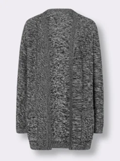 Longstrickjacke in offener Form