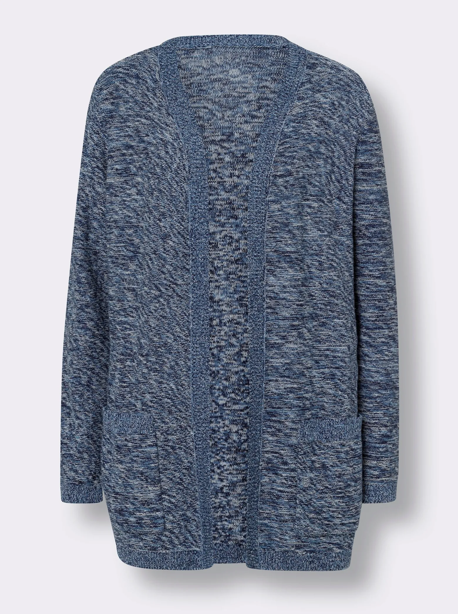 Longstrickjacke in offener Form