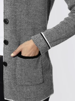 Longstrickjacke in Salz- & Pfeffer-Optik