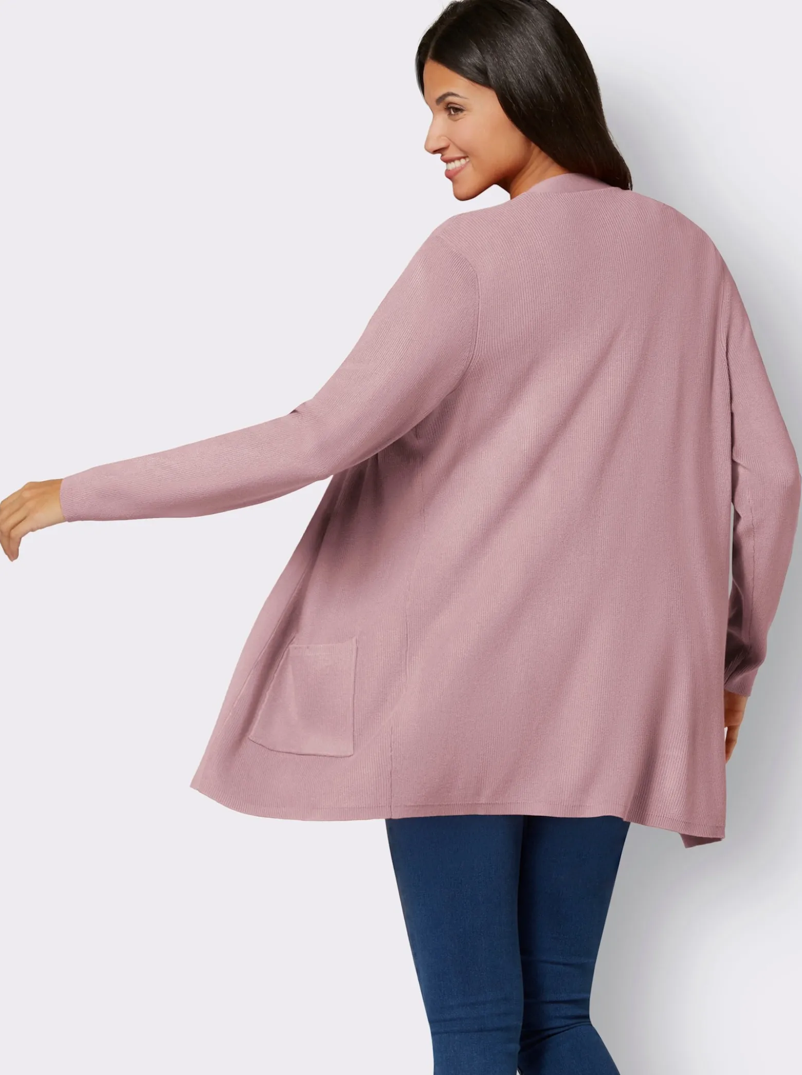 Longstrickjacke in Viskose-Qualität