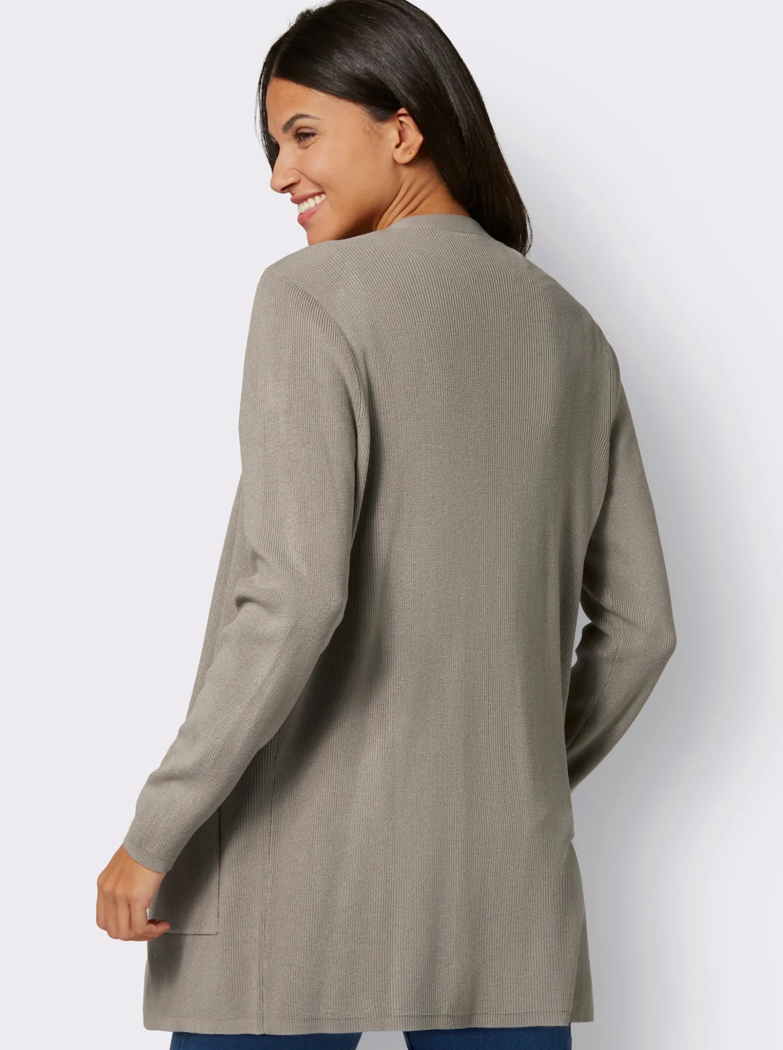 Longstrickjacke in Viskose-Qualität