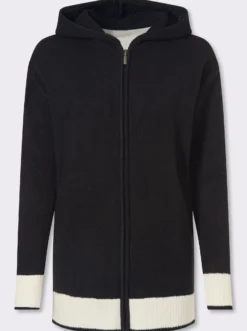 Longstrickjacke mit Kontrasten