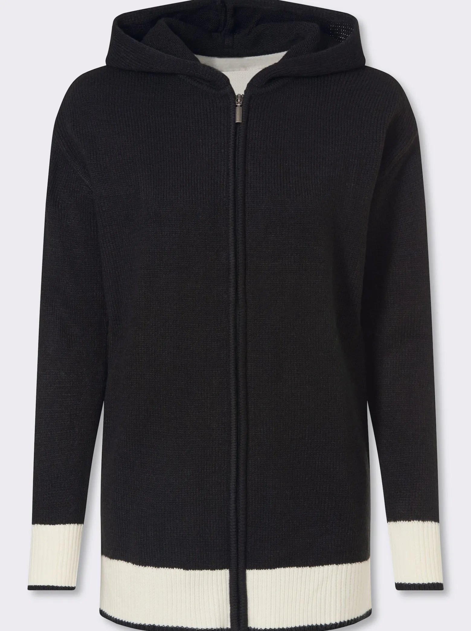 Longstrickjacke mit Kontrasten