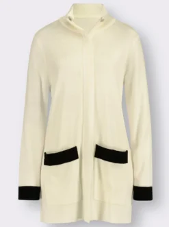Longstrickjacke mit Reißverschluss